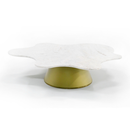 Gabbro - Glam White Marble + Gold Nesting Coffee Table Set — view 2