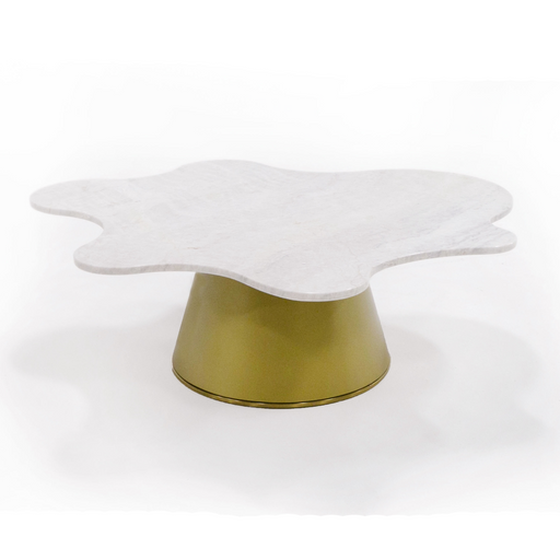 Gabbro - Glam White Marble + Gold Nesting Coffee Table Set