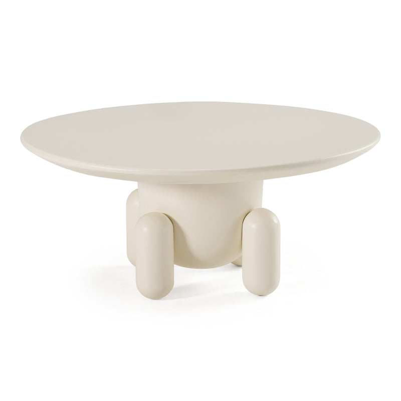 Gabby - Contemporary White Round Coffee Table — view 2