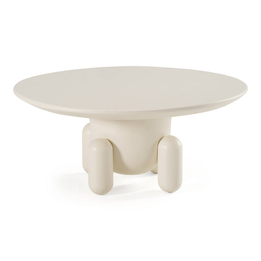 Gabby - Contemporary White Round Coffee Table — view 2