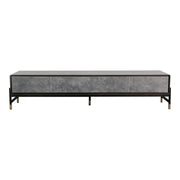 Gabrielle - Contemporary Acacia & Gold TV Stand — view 5