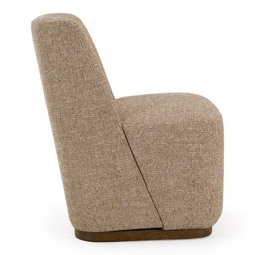 Galloway - Modern Beige Fabric + Walnut Dining Chair w/Casters (Set of 2) — view 2