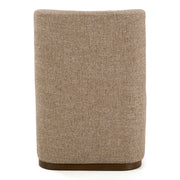 Galloway - Modern Beige Fabric + Walnut Dining Chair w/Casters (Set of 2) — view 4