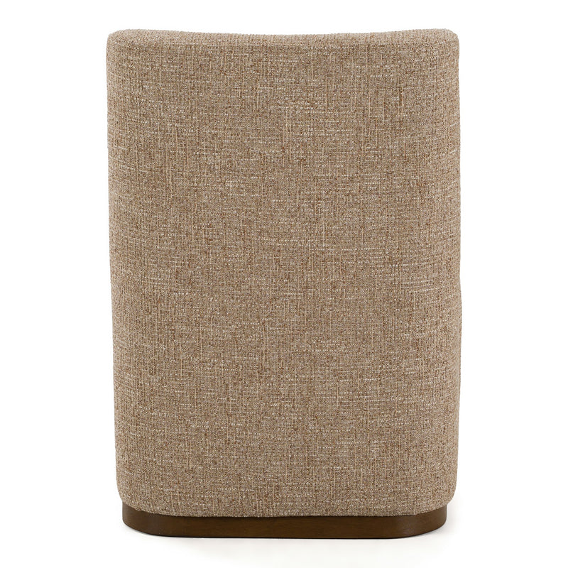 Galloway - Modern Beige Fabric + Walnut Dining Chair w/Casters (Set of 2) — view 4
