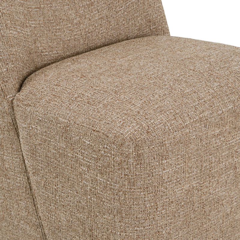Galloway - Modern Beige Fabric + Walnut Dining Chair w/Casters (Set of 2) — view 5