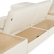 Garfield - Modern Off-White Leather 7-Piece Modular Sectional Sofa — view 3