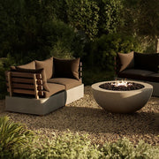 Garza Outdoor Concrete & Teak 2-Piece Corner Set — view 4