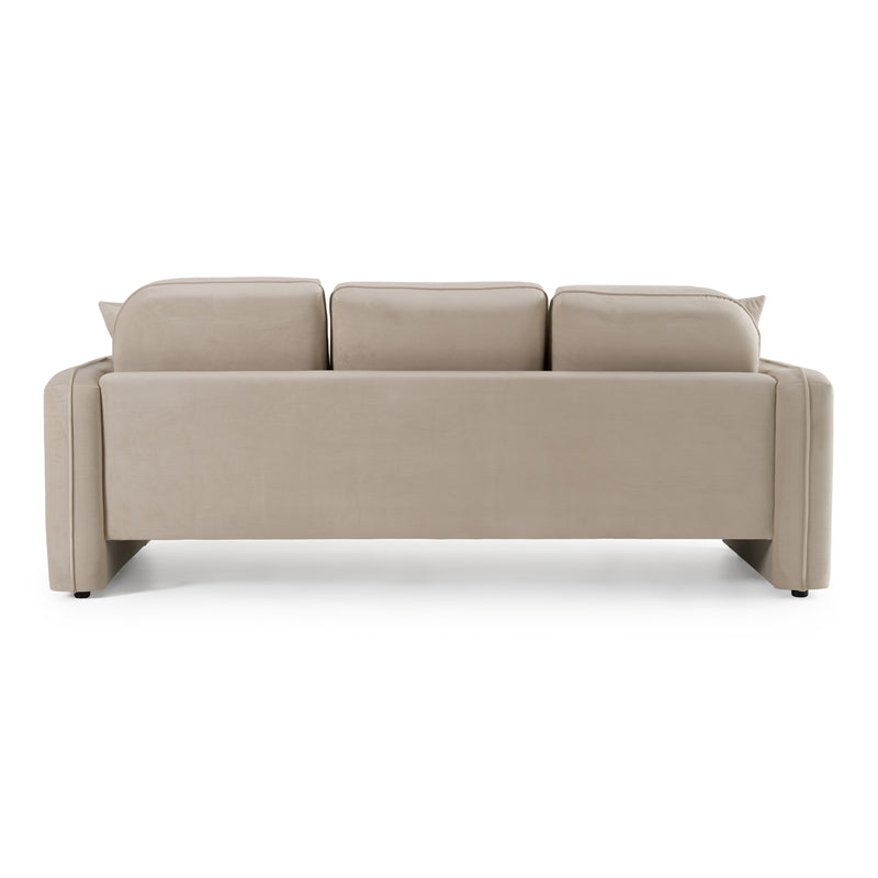Gaston - Modern Beige Velvet Sofa — view 4