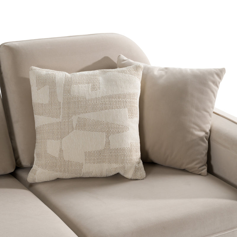 Gaston - Modern Beige Velvet Sofa — view 5