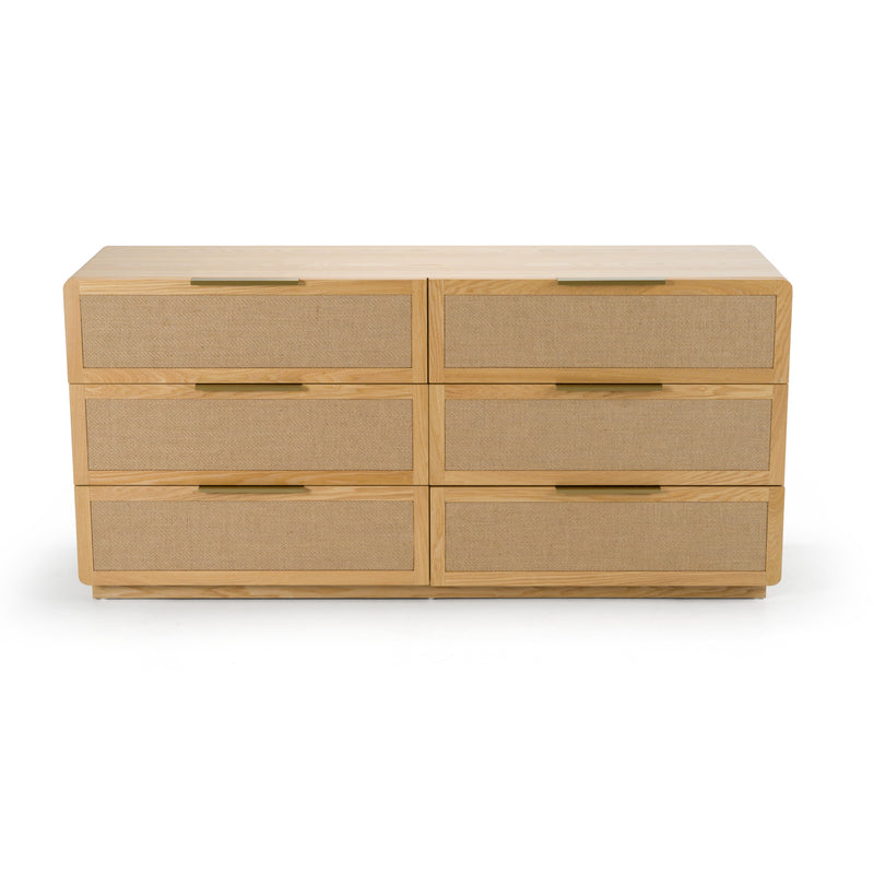 Gavin - Modern Natural Ash + Rattan Dresser — view 4