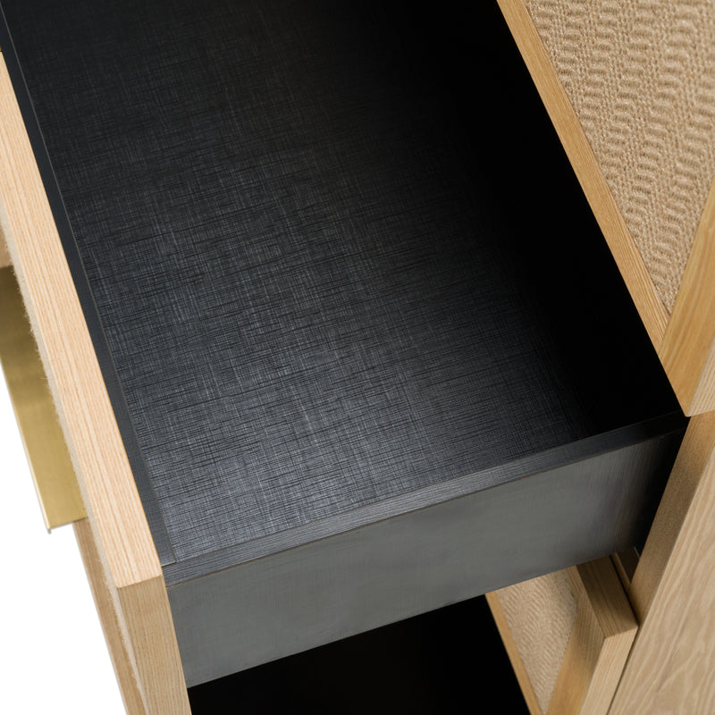Gavin - Modern Natural Ash + Rattan Chest — view 4