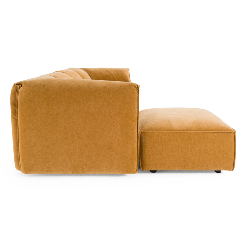 Gene - Modern Ochre Fabric Modular Sectional Sofa — view 3