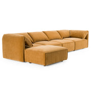 Gene - Modern Ochre Fabric Modular Sectional Sofa — view 4