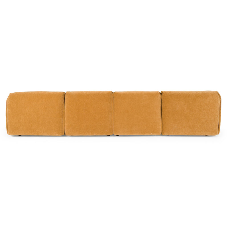 Gene - Modern Ochre Fabric Modular Sectional Sofa — view 5