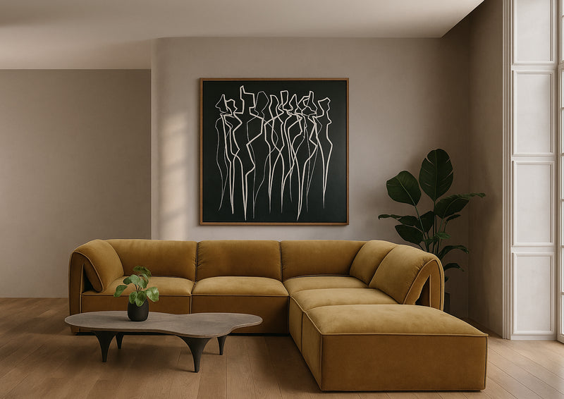 Gene - Modern Fabric Modular Corner Sectional Seat — view 4