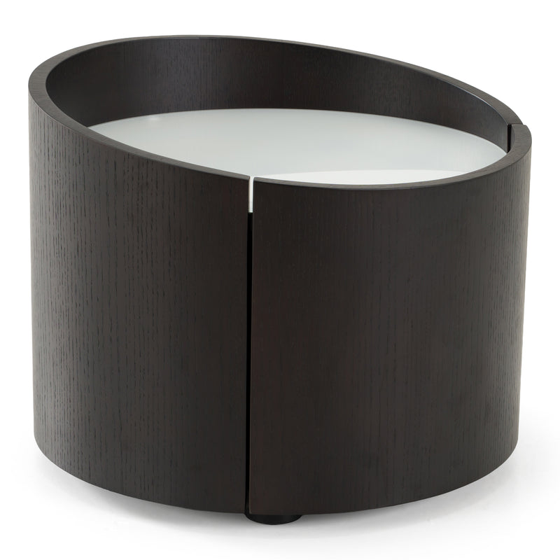 Geneva - Modern Brown Oak Nightstand — view 2