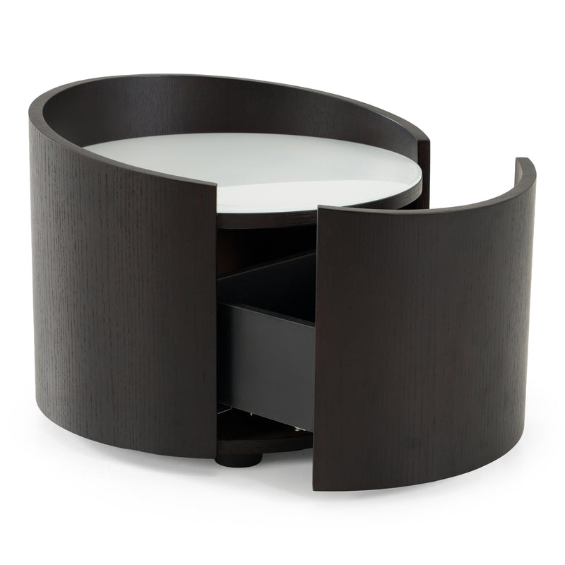 Geneva - Modern Brown Oak Nightstand — view 3