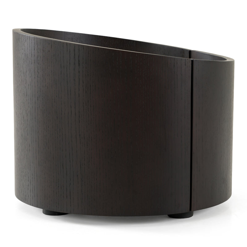 Geneva - Modern Brown Oak Nightstand — view 4