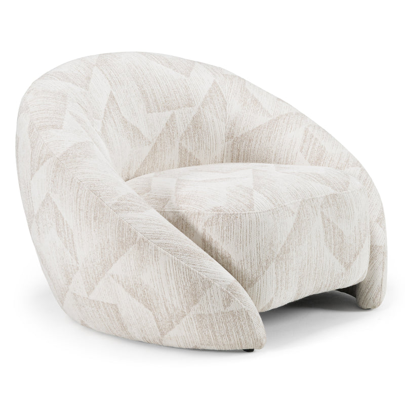 Gentle - Modern Beige Pattern Fabric Accent Chair — view 2