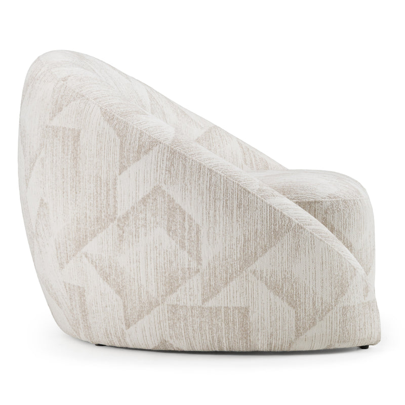 Gentle - Modern Beige Pattern Fabric Accent Chair — view 3