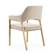 George - Modern Beige Fabric + Antique Brass Dining Chair — view 5
