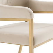 George - Modern Beige Fabric + Antique Brass Dining Chair — view 4