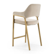 George - Modern Beige Fabric + Antique Brass Counter Chair — view 5