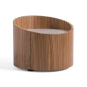 Geneva - Modern Walnut Round Nightstand