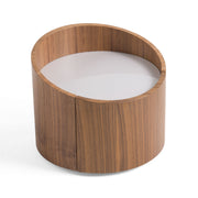 Geneva - Modern Walnut Round Nightstand — view 2