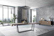 Gilroy - Modern Walnut & Stainless Steel Dining Table — view 3