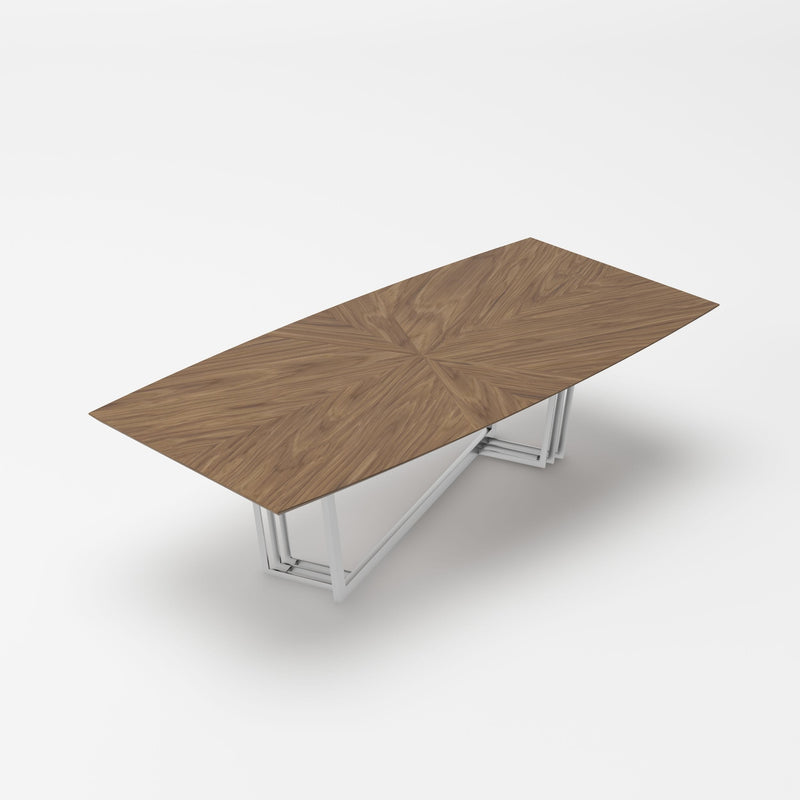 Gilroy - Modern Walnut & Stainless Steel Dining Table — view 2