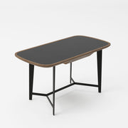 Girard - Modern Walnut & Black Glass Desk — view 2