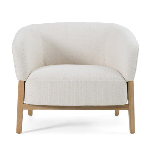 Giselle - Mid-Century Modern Off-White Fabric Accent Chair — view 2