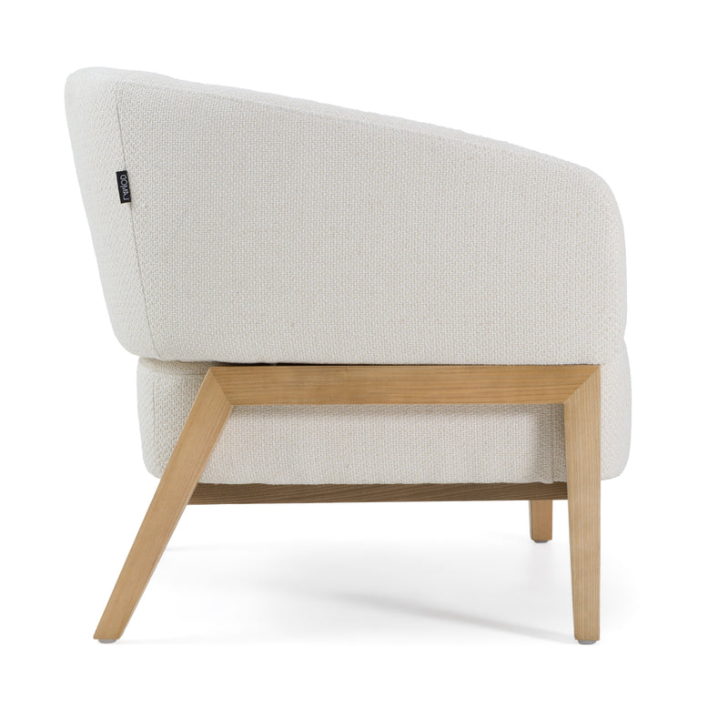 Giselle - Mid-Century Modern Off-White Fabric Accent Chair — view 3