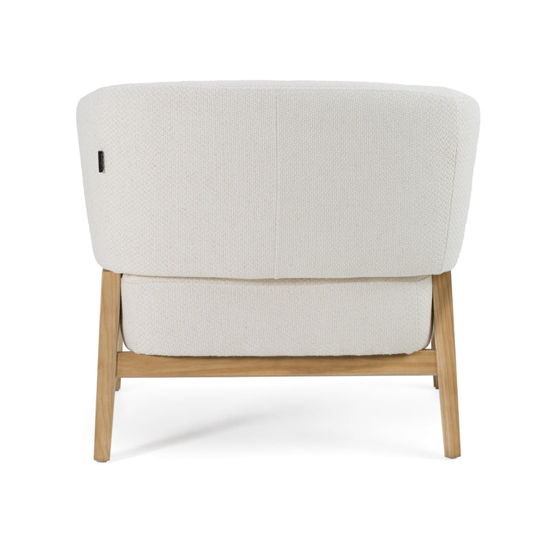 Giselle - Mid-Century Modern Off-White Fabric Accent Chair — view 4