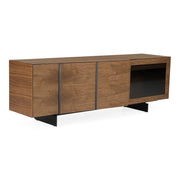 Glencoe - Modern Walnut & Grey Glass Buffet — view 2