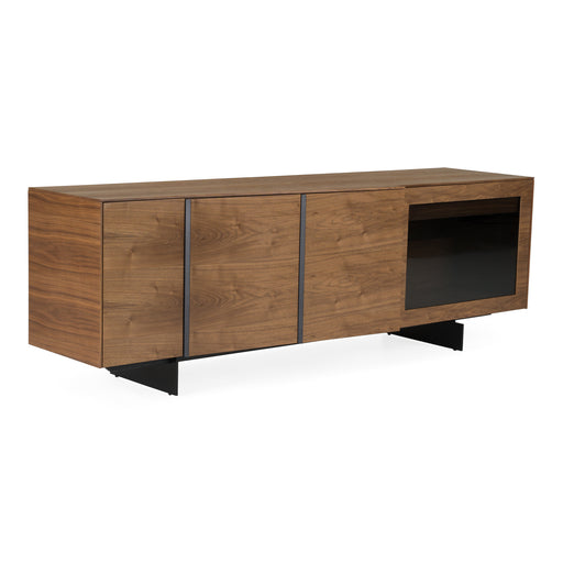 Glencoe - Modern Walnut & Grey Glass Buffet — view 2