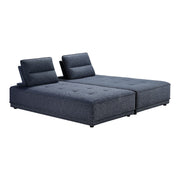 Glendale - Modern Blue Fabric Modular Sectional Sofa — view 2