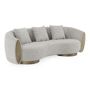Glimpse - Modern White & Brown Fabric + Antique Brass Sofa — view 3