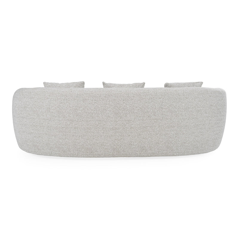 Glimpse - Modern White & Brown Fabric + Antique Brass Sofa — view 5