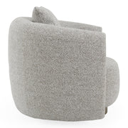 Glimpse - Modern White & Brown Fabric + Antique Brass Swivel Accent Chair — view 4