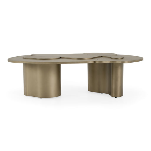 Glimpse - Modern Antique Brass Nesting Coffee Table Set — view 2