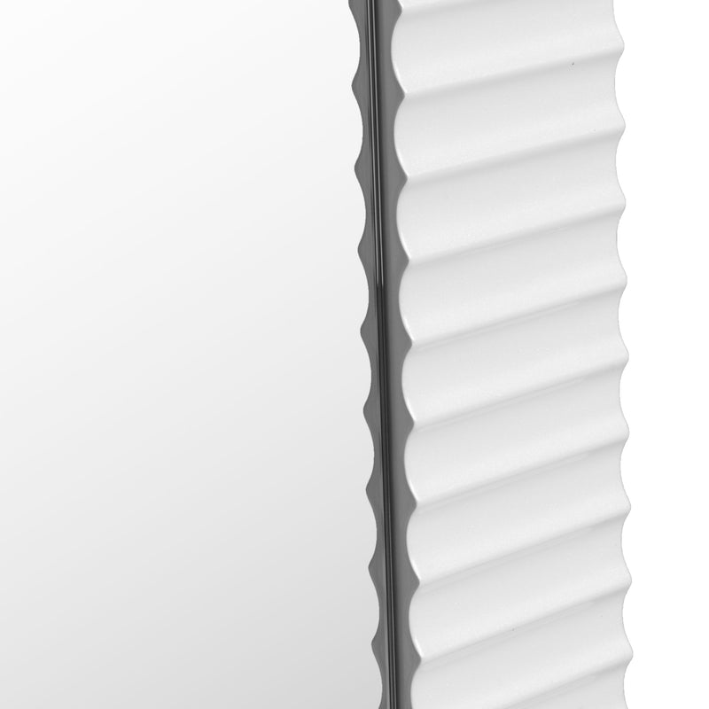 Glinda - Modern Pearl White Floor Mirror — view 3