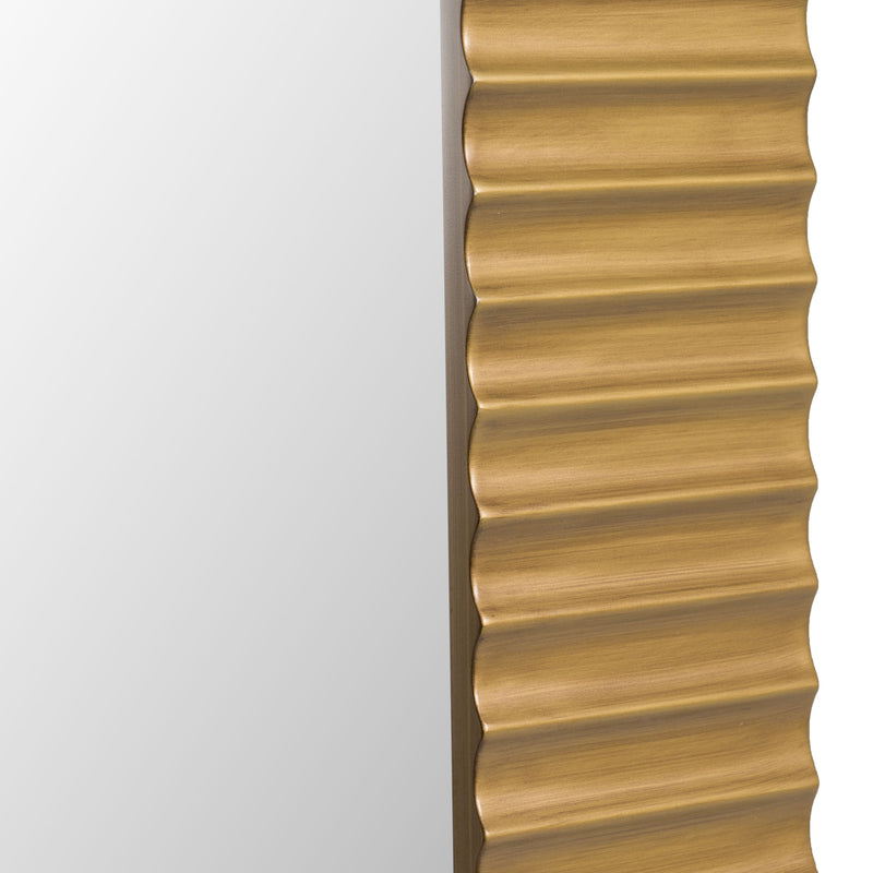 Glinda - Modern Brushed Brass Floor Mirror — view 2