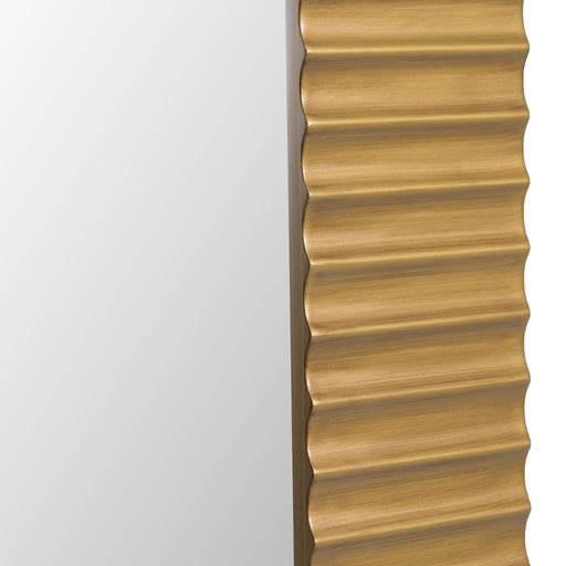 Glinda - Modern Brushed Brass Floor Mirror — view 2