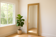 Glinda - Modern Brushed Brass Floor Mirror — view 4