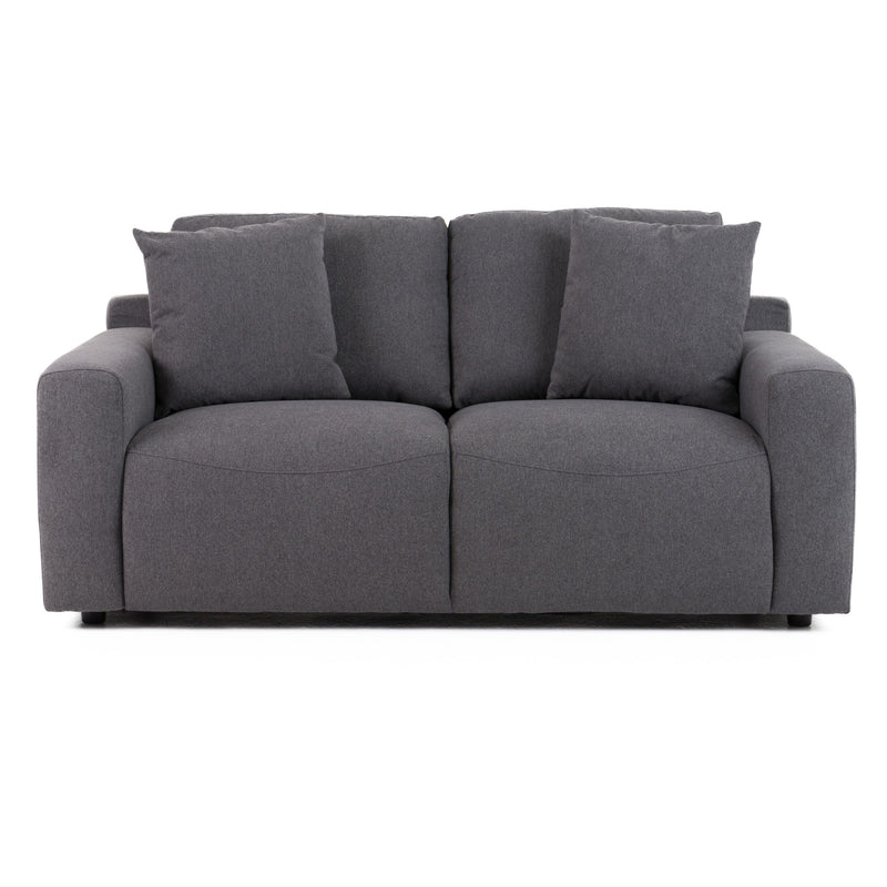 Gloria - Modern Grey Fabric Loveseat — view 5