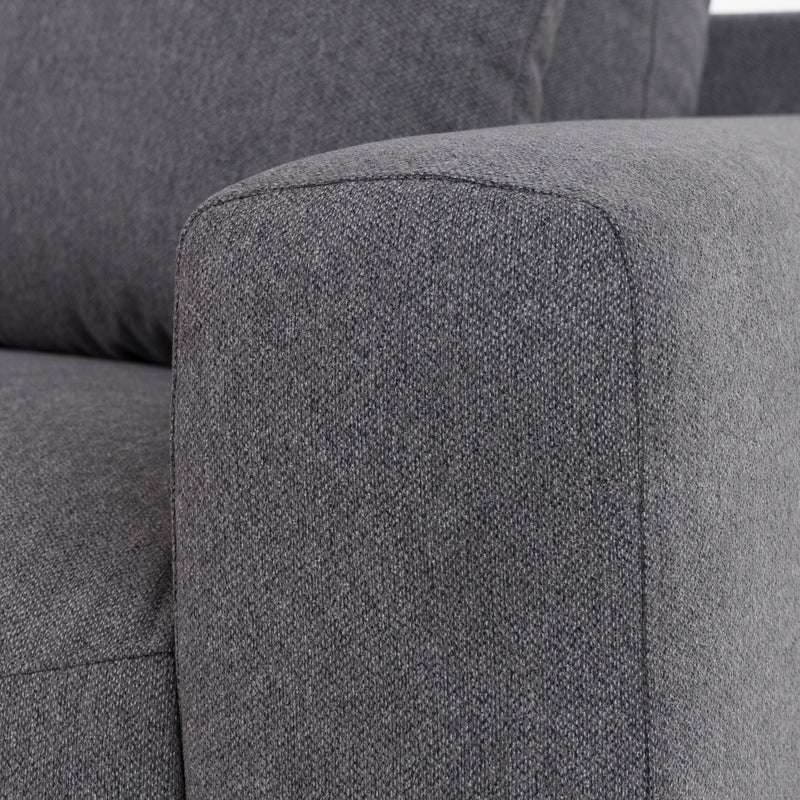 Gloria - Modern Grey Fabric Loveseat — view 2