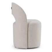 Gordon - Modern Cream Fabric Swivel Dining Chair — view 3