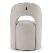 Gordon - Modern Cream Fabric Swivel Dining Chair — view 4